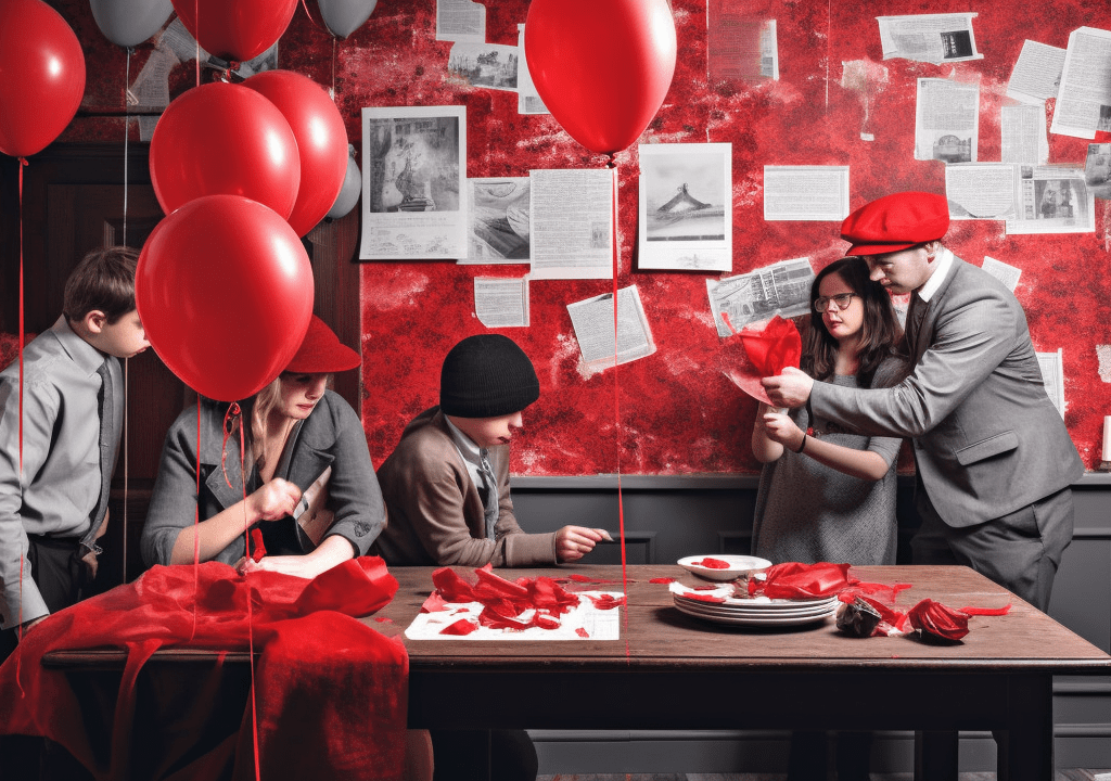 Gente celebrando un cumplaños en un escape room