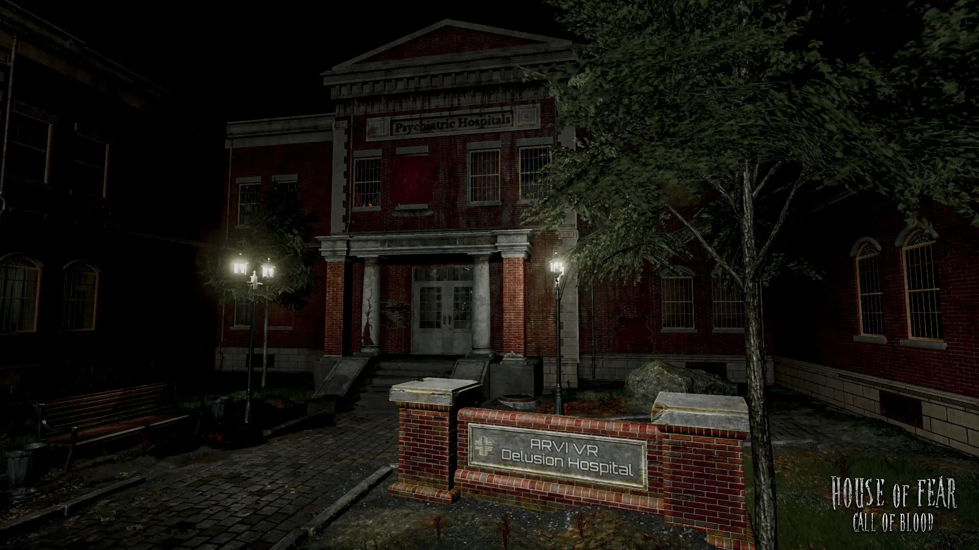 La entrada a la clínica de House of Fear: Call of Blood VR