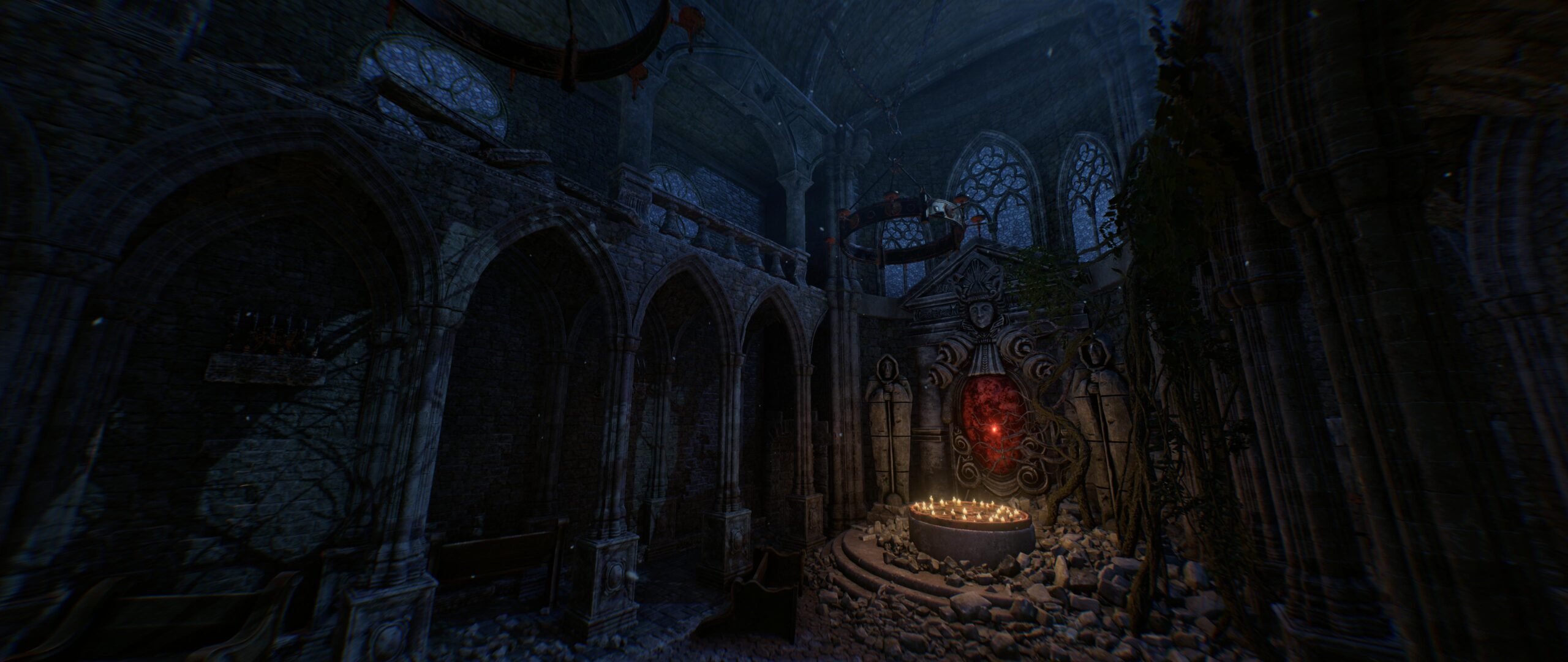 Interior del monasterio abandonado de Sanctum VR