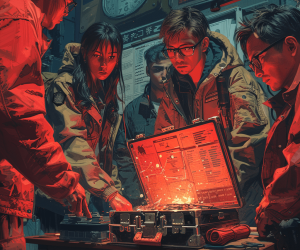 grupo de jugadores desactivando un maletin bomba en fluxus escape room salamanca